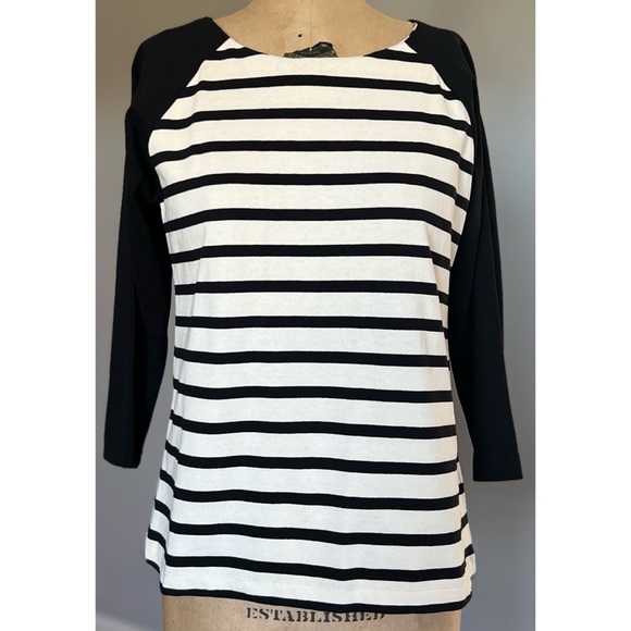 J. Crew Tops - NWT J. Crew Striped Raglan Zip Back Sailor Shirt S